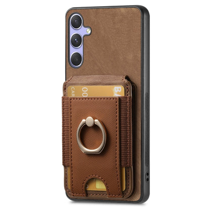 For Samsung Galaxy S25 5G Retro Splitable Magnetic Stand Card Bag Leather Phone Case(Brown) - Galaxy S25 5G Cases by buy2fix | Online Shopping UK | buy2fix