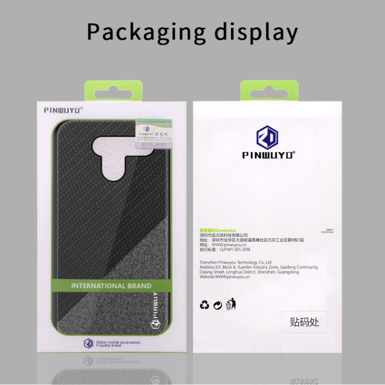 PINWUYO Hong Series Anti-fall TPU+ Chemical Fiber Cloth Protective Cover for LG K50 / Q60(Blue) - LG by PINWUYO | Online Shopping UK | buy2fix