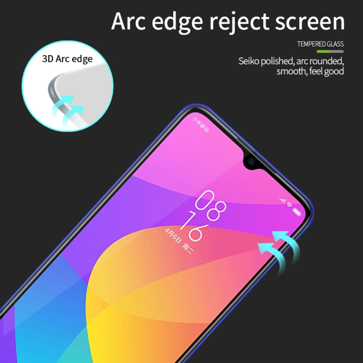 PINWUYO 9H 3D Curved Tempered Glass Film  for Xiaomi Mi CC9(Black) -  by PINWUYO | Online Shopping UK | buy2fix