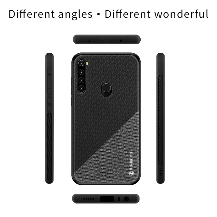 For Xiaomi RedMi Note8T PINWUYO Rong Series  Shockproof PC + TPU+ Chemical Fiber Cloth Protective Cover(Black) - Xiaomi Cases by PINWUYO | Online Shopping UK | buy2fix