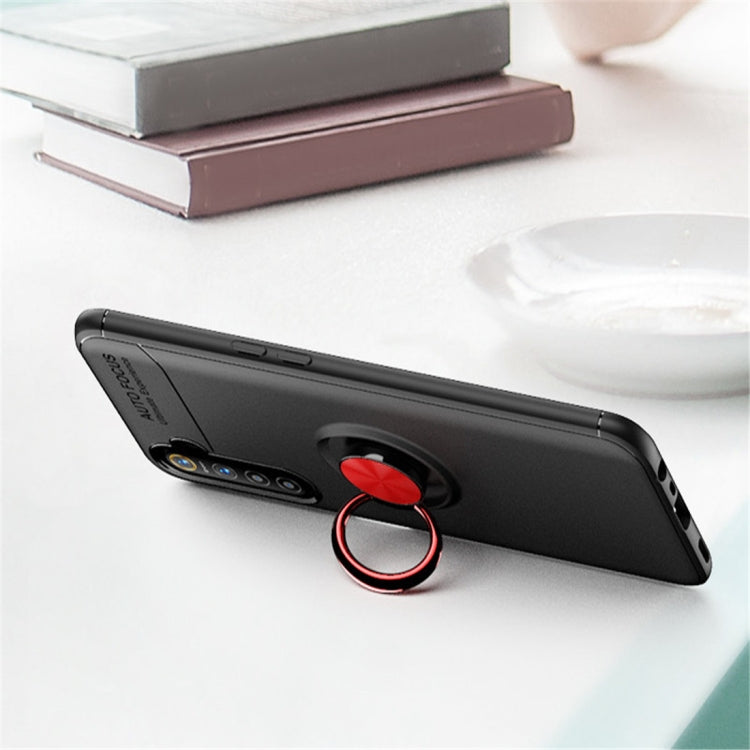For OPPO Realme 6 Metal Ring Holder 360 Degree Rotating TPU Case(Black+Black) - Realme Cases by buy2fix | Online Shopping UK | buy2fix