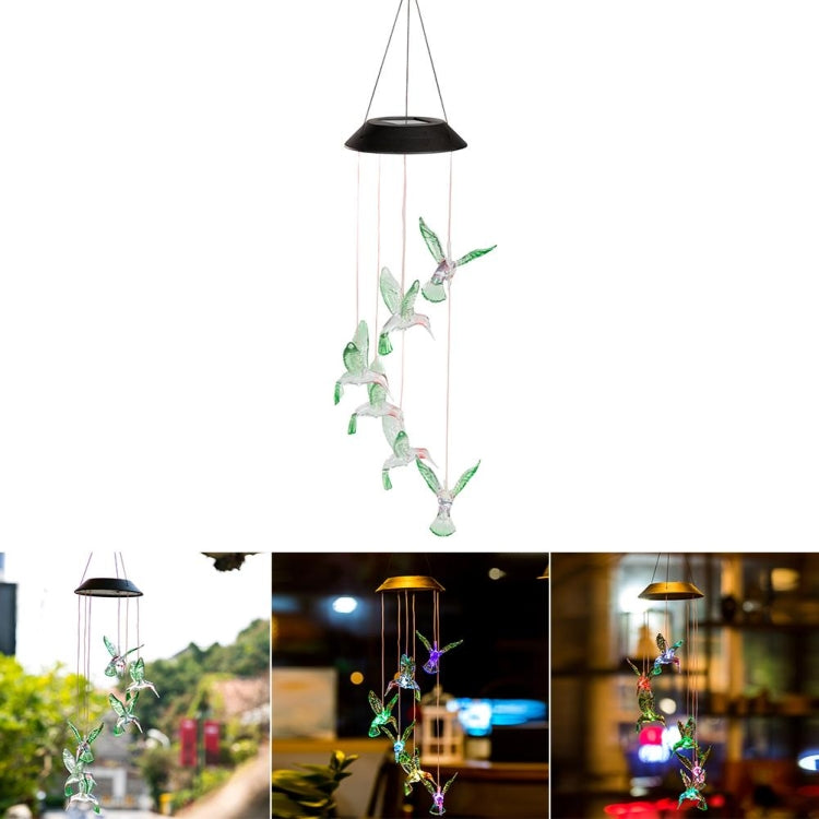 Creative Electronics Solar LED Hummingbird Wind Chime Light Seven Colors - Novelty Lighting by buy2fix | Online Shopping UK | buy2fix