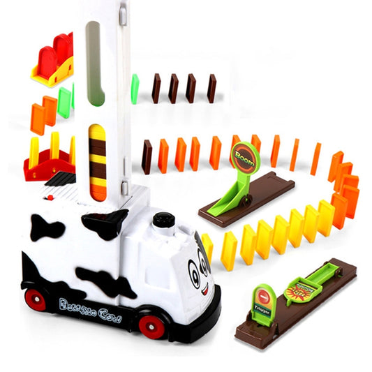 Puzzle Domino Car Electric Train With Sound And Light Music Automatic Licensing Electric Car Toy(White Cow) - Music Toys by buy2fix | Online Shopping UK | buy2fix