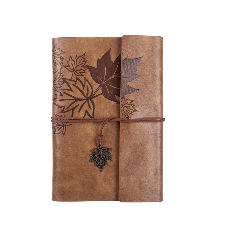 A6 PU Maple Retro Straps Handbook Loose-leaf Notebook(Brown) - Notebooks by buy2fix | Online Shopping UK | buy2fix