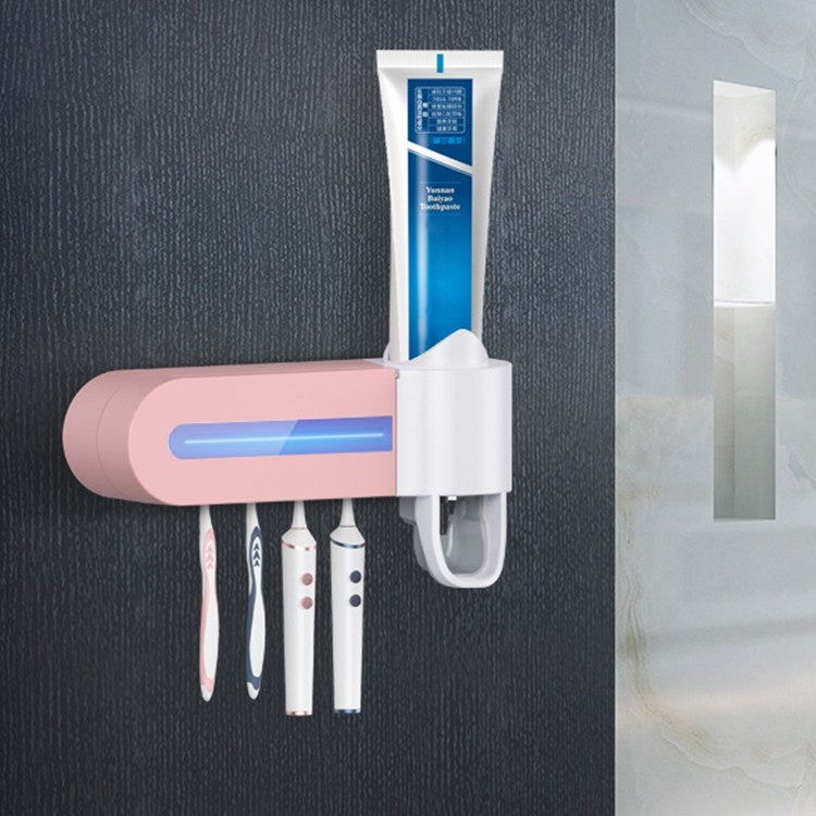 Smart Toothbrush Sterilizer UV Sterilization Electric Wall-mounted Toothbrushing Cup Rack(Pink) - Toothbrush Sanitizer by buy2fix | Online Shopping UK | buy2fix
