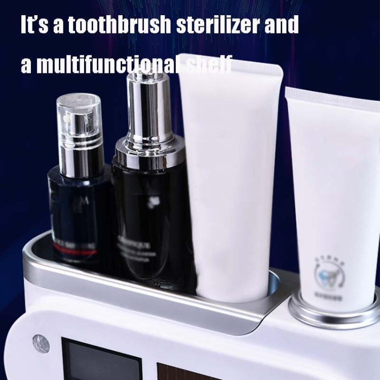 Smart UV Toothbrush Sterilizer Punch-Free Sterilization Wall Mounted Toothbrush Holder Set, Specification: Disinfection(White Gray) - Toothbrush Sanitizer by buy2fix | Online Shopping UK | buy2fix