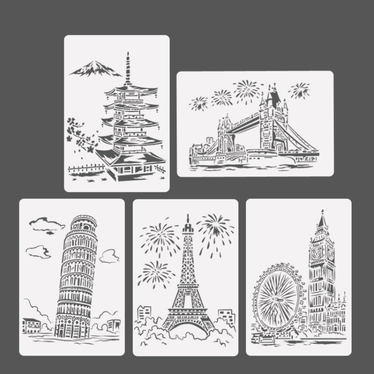 3 Pisa Tower Construction Series Painting Template Theme City A4 Label Template - Art Supplies by buy2fix | Online Shopping UK | buy2fix