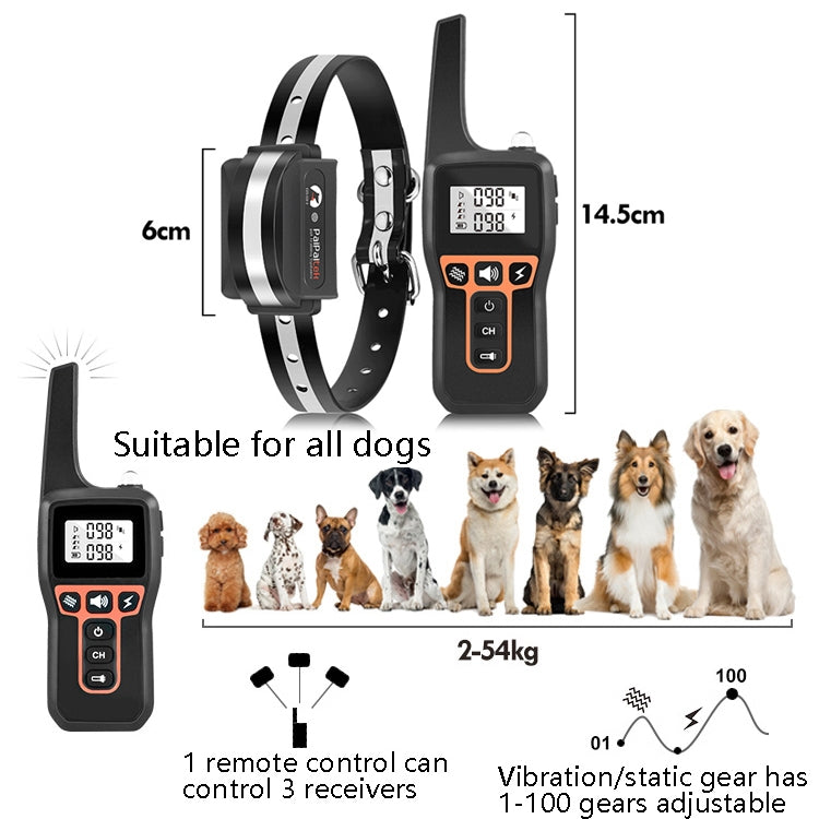 PaiPaitek PD529 Remote Control Dog Training Device Voice Control Anti-Barking Device Dog Training Device(Orange) - Training Aids by PaiPaitek | Online Shopping UK | buy2fix