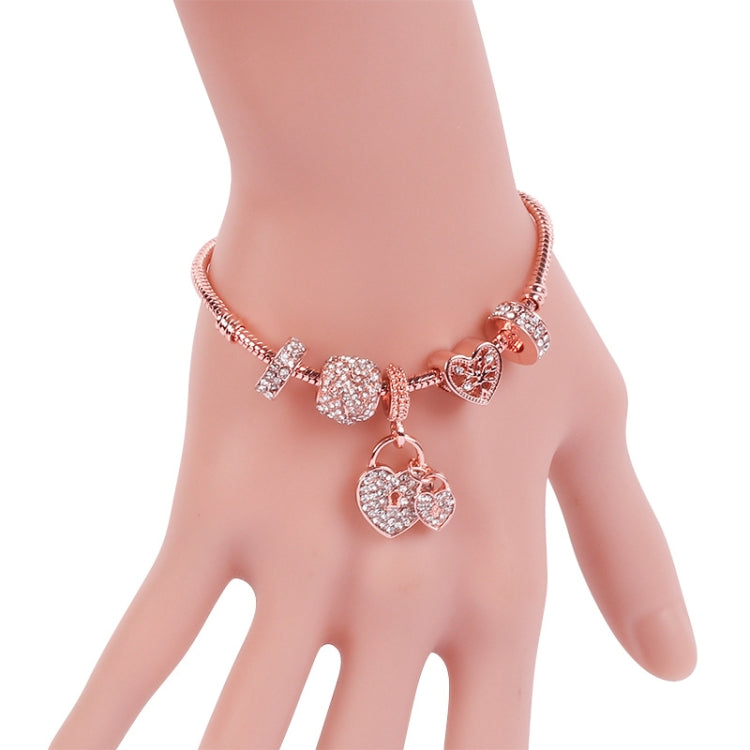 SL136 20cm Women Rose Gold Beaded Bracelet - Bracelets by buy2fix | Online Shopping UK | buy2fix