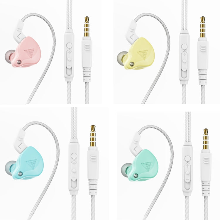 QKZ AK6 2 PCS  In-Ear 3.5mm Wired Subwoofer Sports Earphones(AK6-X Lemon Yellow with Mic) - In Ear Wired Earphone by QKZ | Online Shopping UK | buy2fix