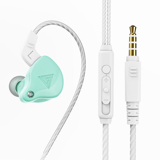 QKZ AK6 2 PCS  In-Ear 3.5mm Wired Subwoofer Sports Earphones(AK6-X Apple Green with Mic) - In Ear Wired Earphone by QKZ | Online Shopping UK | buy2fix