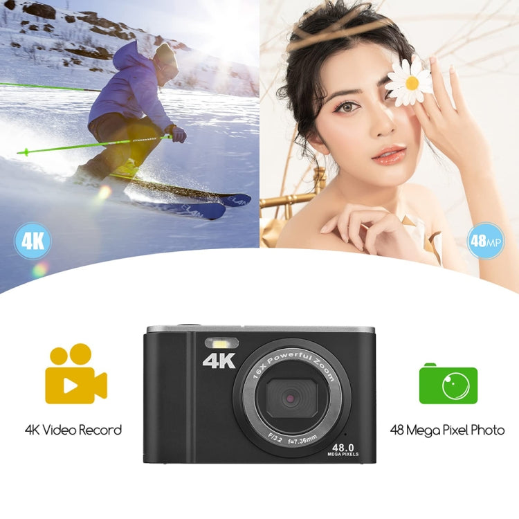 DC303A 2.8-Inch 4K 16X Zoom HD Digital Camera Mini Children Photography Camera UK Plug(Black) - Children Cameras by buy2fix | Online Shopping UK | buy2fix