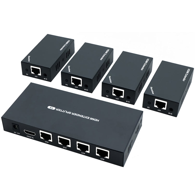 60m 1x4 HDMI Splitter POC Distribution Extender Supports 1080P@60Hz, Plug: US Plug - Splitter by PWAY | Online Shopping UK | buy2fix