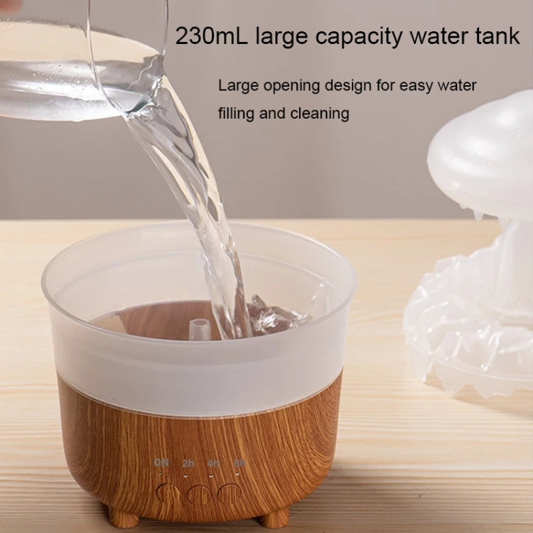 V50 Desktop Colorful Night Light Humidifier Wood Grain Water Drop Aroma Diffuser, Spec: US Plug(White) - Air Purifiers & Accessories by buy2fix | Online Shopping UK | buy2fix