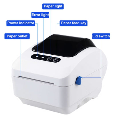 Xprinter XP-320B 80mm Thermal Barcode Supermarket Cashier Label Printer, Spec: USB+Bluetooth(UK Plug) - Printer by Xprinter | Online Shopping UK | buy2fix