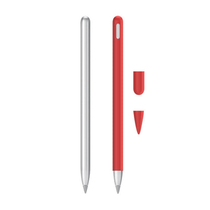 2 Sets 3 In 1 Stylus Silicone Protective Cover + Two-Color Pen Cap Set For Huawei M-Pencil(Red) - Pencil Accessories by buy2fix | Online Shopping UK | buy2fix