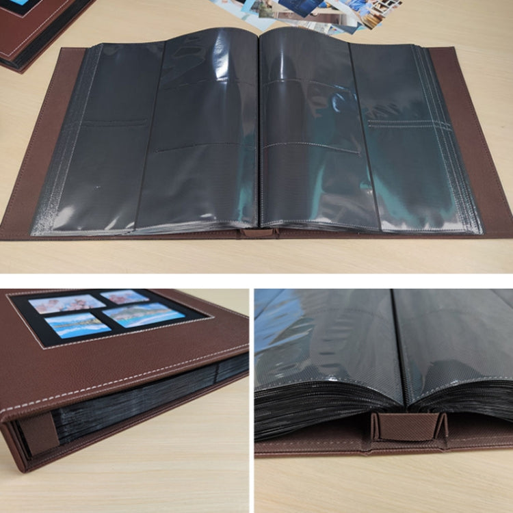 6 Inch 600 Sheets Leather Cover Photo Album Family Photo Album Storage Book(Dark Brown) - Photo Albums & Photo Frames by buy2fix | Online Shopping UK | buy2fix