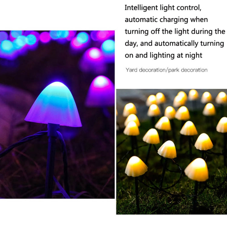 3.8m 10 LEDs Solar Mushroom Lawn Light Outdoor Waterproof Garden Villa Landscape Decorative String Lights(Warm White Light) - Holiday Lights by buy2fix | Online Shopping UK | buy2fix