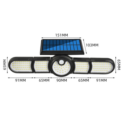 Garden Solar Wall Light Outdoor Waterproof Lawn Light Landscape Corridor Small Street Light, Spec: 5-Head 172 LED - Solar Lights by buy2fix | Online Shopping UK | buy2fix