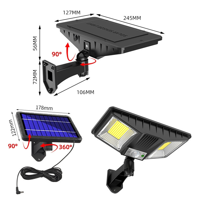 TG-TY081 LED Solar Wall Light Body Sensation Outdoor Waterproof Courtyard Lamp with Remote Control, Style: 160 LED Splitable - Solar Lights by buy2fix | Online Shopping UK | buy2fix