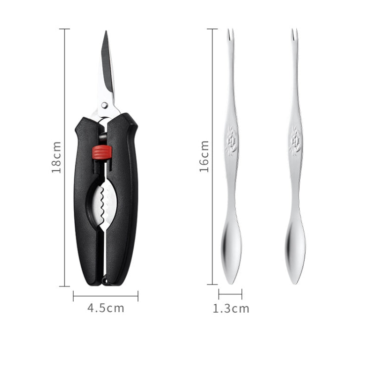 Crab Tool 304 Stainless Steel Crab Fork Crab Scissors Crab Needle,Style: 2 Fork 1 Knife 1 Box - Gadgets by buy2fix | Online Shopping UK | buy2fix