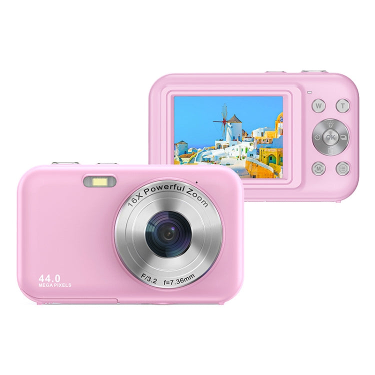 DC406L 2.4-Inch 1080P Mini HD 16X Zoom Digital Camera Home Children Camera AU Plug(Pink) - Children Cameras by buy2fix | Online Shopping UK | buy2fix