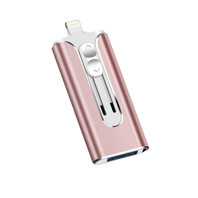 64GB Micro USB + 8 Pin + USB 2.0 3 in 1 Mobile Phone Computer U-Disk(Rose Gold) - U Disk & Card Reader by buy2fix | Online Shopping UK | buy2fix