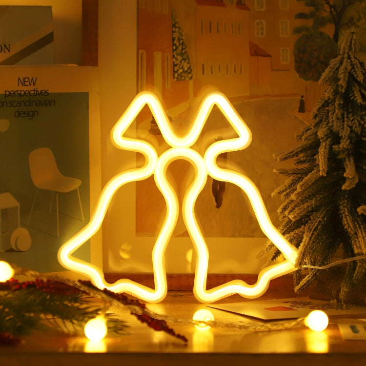 Christmas Decoration Neon Lights Wall-Mounted Ornaments, Spec: Bell-Warm Light - Christmas Decoration Lamps by buy2fix | Online Shopping UK | buy2fix