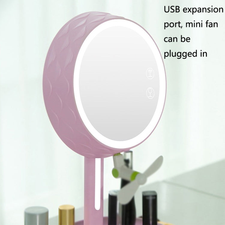 GJ-101 Home LED Desktop USB Makeup Mirror(Smoke blue) - Mirror by buy2fix | Online Shopping UK | buy2fix
