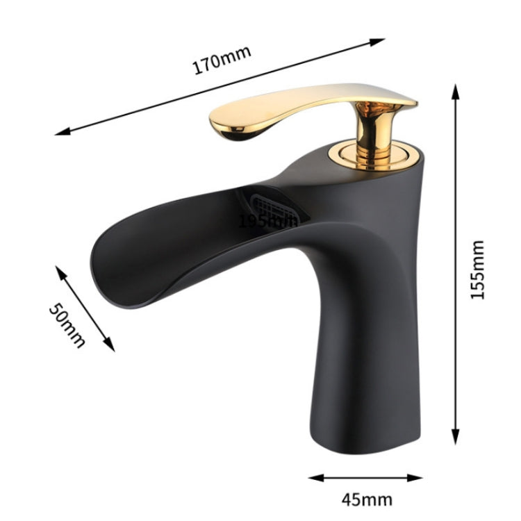 Washbasin All Copper Diamond Hot And Cold Water Faucet(Black Gold) - Faucets & Accessories by buy2fix | Online Shopping UK | buy2fix