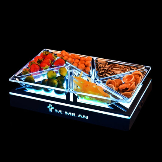 6 In 1 Multifunctional Compartmental Luminous Fruit Tray, Style: Luminous Base + Disc - Cutlery Sets by buy2fix | Online Shopping UK | buy2fix