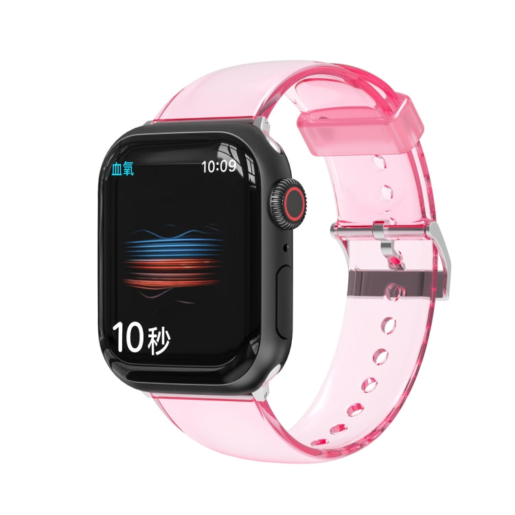 TPU Fuel Injection Watch Band For Apple Watch Series 7 45mm /6&SE&5&4 44mm /3&2&1 42mm(Transparent  Pink) - Watch Bands by null | Online Shopping UK | buy2fix