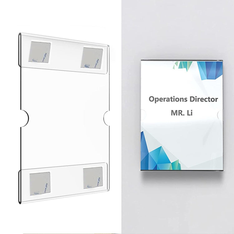 2 PCS 4x6 Inch Wall Mounted Acrylic Signage Bracket Wall Photo Frame - Holder & Storage Rack by buy2fix | Online Shopping UK | buy2fix