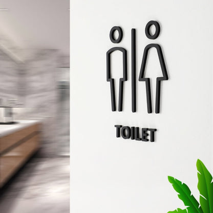 19 x 14cm Personalized Restroom Sign WC Sign Toilet Sign,Style: Tie-Black  Public - Ornaments by buy2fix | Online Shopping UK | buy2fix