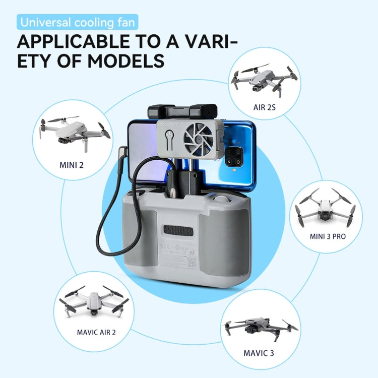 RCSTQ Universal Cooling Fan Cell Phone Cooler For DJI Mavic 3 / Mini 2 / Mini 3 Pro / Air 2 - Others by RCSTQ | Online Shopping UK | buy2fix
