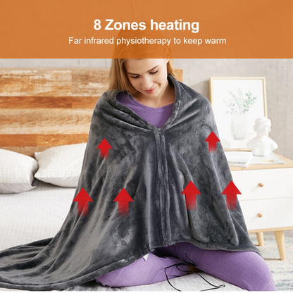 3-speed Temperature Control 8-zone Heating USB Electric Shawl Electric Blanket 150 x 85cm(Gray) - Electric Blankets by buy2fix | Online Shopping UK | buy2fix