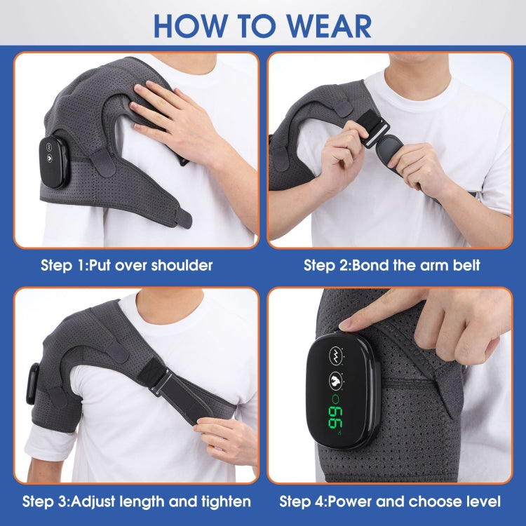 Electric Heating Shoulder Pads Massager Joint Brace Vibration Massage(Gray) - Massage & Relaxation by buy2fix | Online Shopping UK | buy2fix