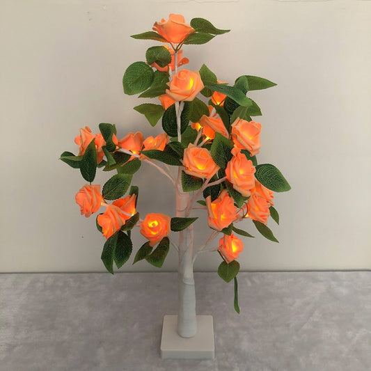 SJ-SD054 LED Valentine Day Rose Indoor Party Decoration Lights(White Bottom Orange) - Holiday Lights by buy2fix | Online Shopping UK | buy2fix