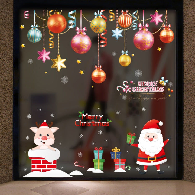 Santa Claus Hanging Stickers Shop Window Glass Door Living Room Wall Stickers(6306) - Christmas Stickers by buy2fix | Online Shopping UK | buy2fix