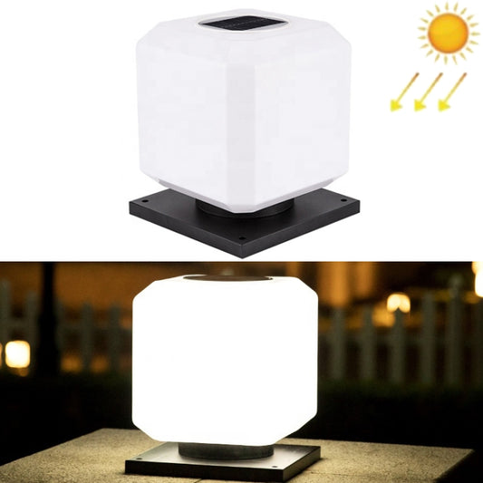 003 Solar Square Outdoor Post Light LED Waterproof Wall Lights, Size: 20cm (White Light) - Solar Lights by buy2fix | Online Shopping UK | buy2fix