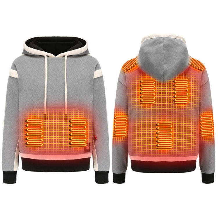 USB Smart Electric Heating Warming Thickened Hooded Sweatshirt, Size: 2XL(Grey) - Hoodie by buy2fix | Online Shopping UK | buy2fix