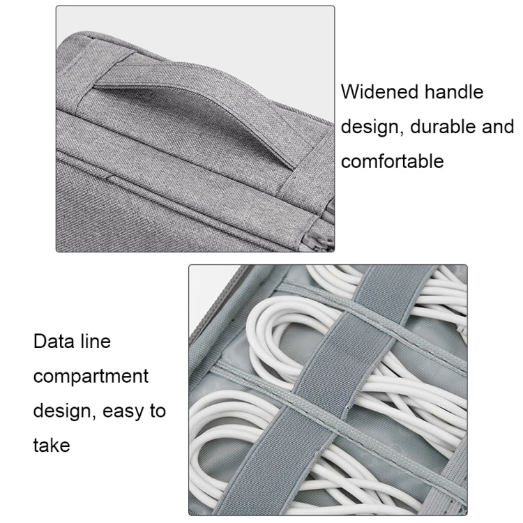 Baona Multifunctional Earphone Data Cable Digital Storage Bag, Spec: 2-layer (Gray) - Digital Storage Bag by Baona | Online Shopping UK | buy2fix