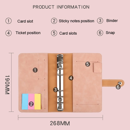 H666 A6 Loose-leaf Binder Cash Budget Handbook Vintage PU Leather Notebook with Window(Light Gray) - Notebooks by buy2fix | Online Shopping UK | buy2fix