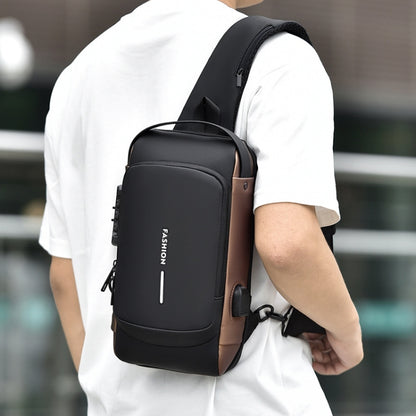 WEIXIER X306 Men Shoulder Bag With USB Charging Port Anti-Theft Chest Bag(Black) - Crossbody Bags by WEIXIER | Online Shopping UK | buy2fix