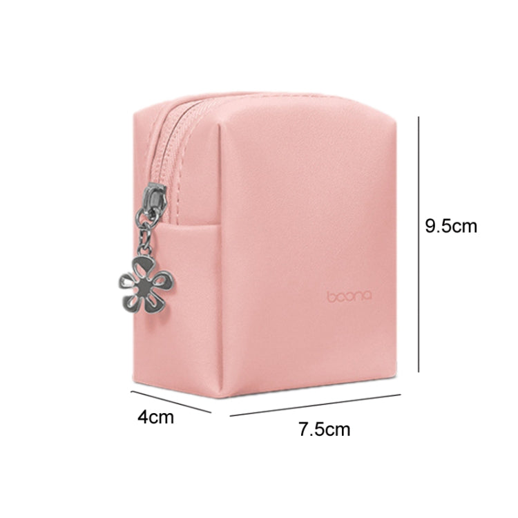 Baona BN-G003 Leather Mini Portable Multifunctional Digital Storage Bag(Zipper Pink) - Digital Storage Bag by Baona | Online Shopping UK | buy2fix