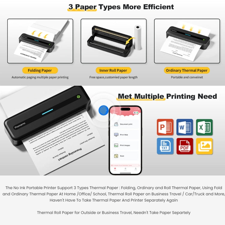 Phomemo M832 300dpi Wireless Thermal Portable Printer, Size: Letter Version(White) - Printer by Phomemo | Online Shopping UK | buy2fix