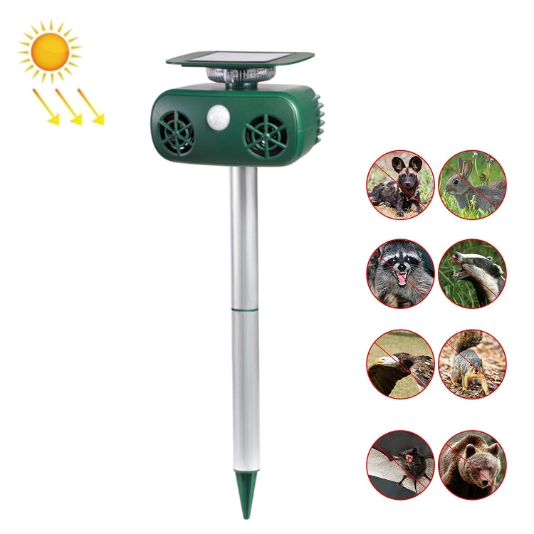 SK628 Solar Powered Animal Repeller 360 Degree Strobe Light Bird Repeller Ultrasonic Rat Repeller(Green) - Outdoor Insect Repellent by buy2fix | Online Shopping UK | buy2fix