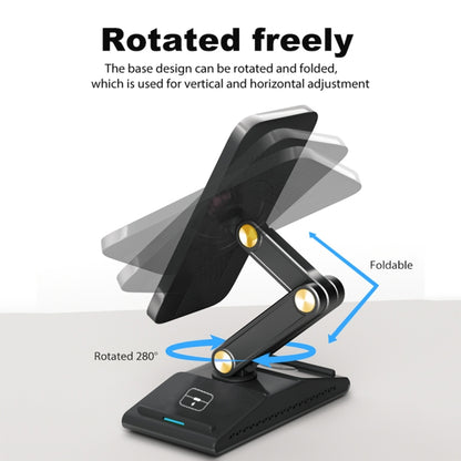 3-In-1 15W Portable Folding Desktop Stand Mobile Phone Wireless Charger(White) - Wireless Charger by buy2fix | Online Shopping UK | buy2fix