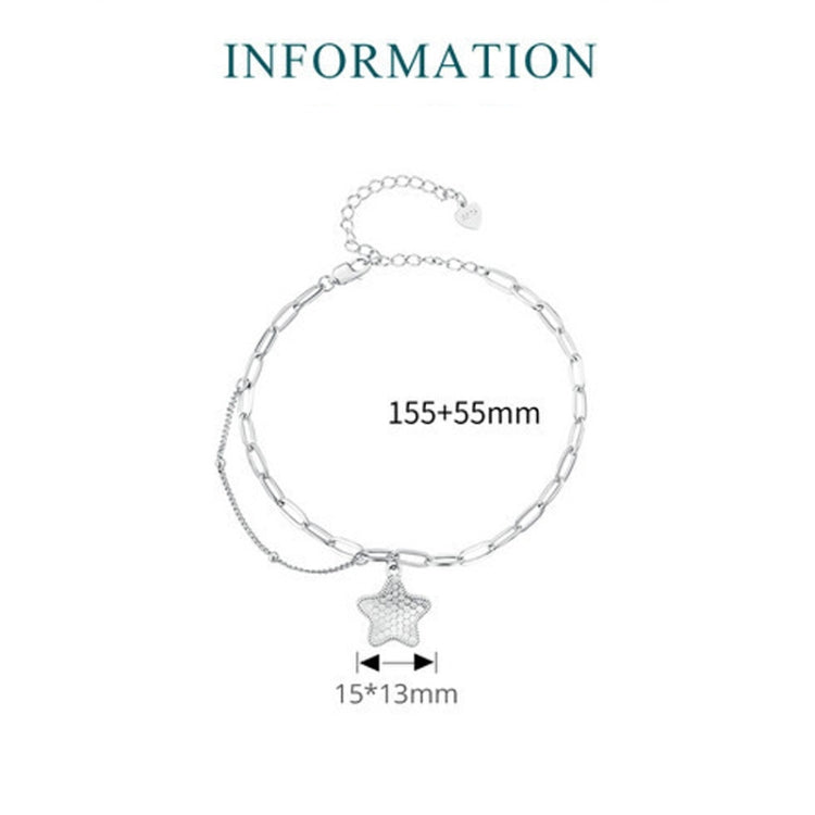 BSB137 925 Sterling Silver Sparkling Star Bracelet - Bracelets by buy2fix | Online Shopping UK | buy2fix