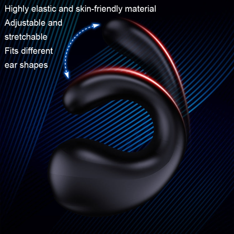 Clip-on Wireless Bluetooth Earphone With Digital Charging Compartment(Black) - Bluetooth Earphone by buy2fix | Online Shopping UK | buy2fix